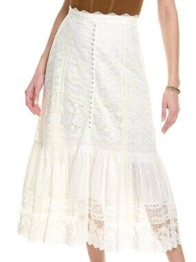 Saloni IVORY LORNA LACE SKIRT - Worn once
